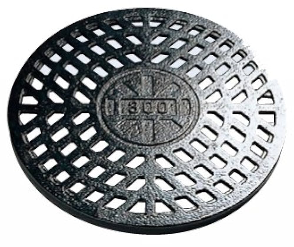 Amazon | マンホール 鋳鉄製雨水格子蓋 耐圧2t 300型(直径328mm